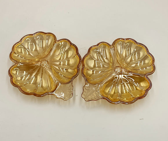 Pair Carnival glass dishes