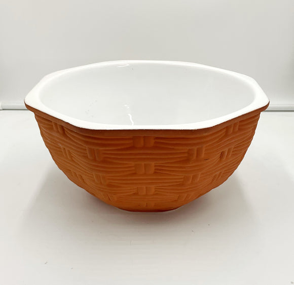 Basketweave Clay Bowl