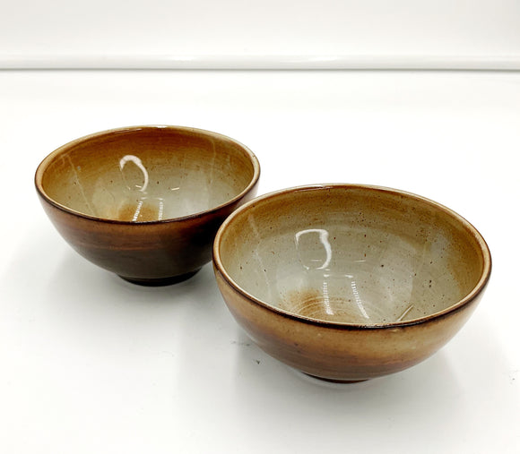 Pair Small Pottery Bowls