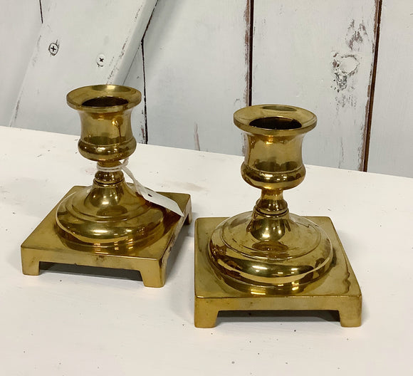 Small Brass Candlestick Pair