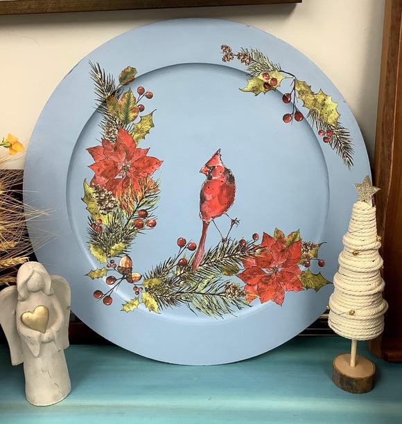 Cardinal Wood Platter