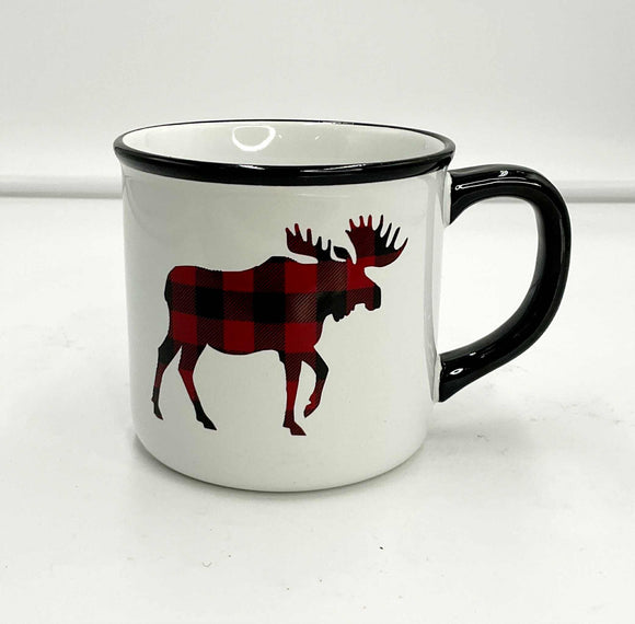 Plaid moose mug