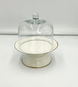 Metal Pedestal with Cloche