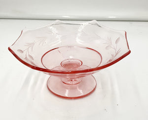 Depression Glass Pedestal Bowl