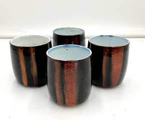 Striped Pottery Cups Set