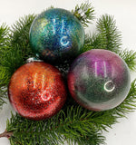 Alcohol Ink Ornaments with Glitter