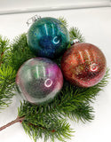 Alcohol Ink Ornaments with Glitter