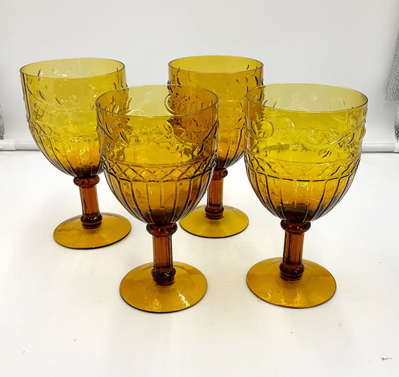 Amber Glass Goblets