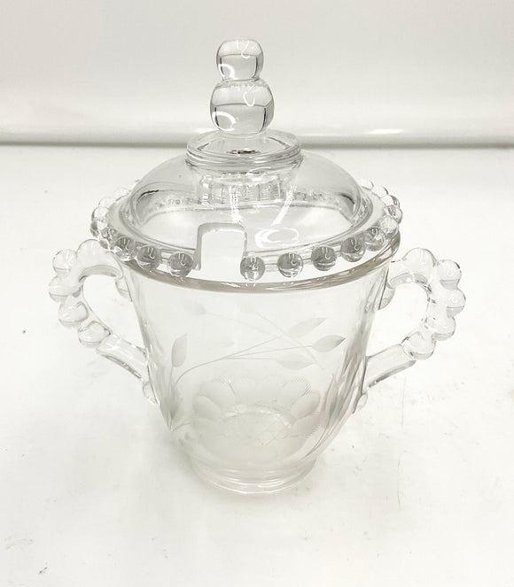 Candlewick covered sugar bowl