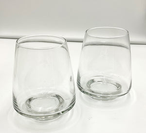 Pair Glass Candle Holders