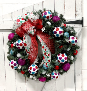 Holiday Polka Dot Wreath