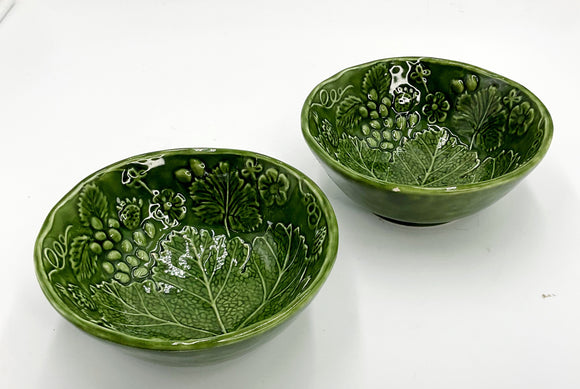 Green Leaf Bowl Pair