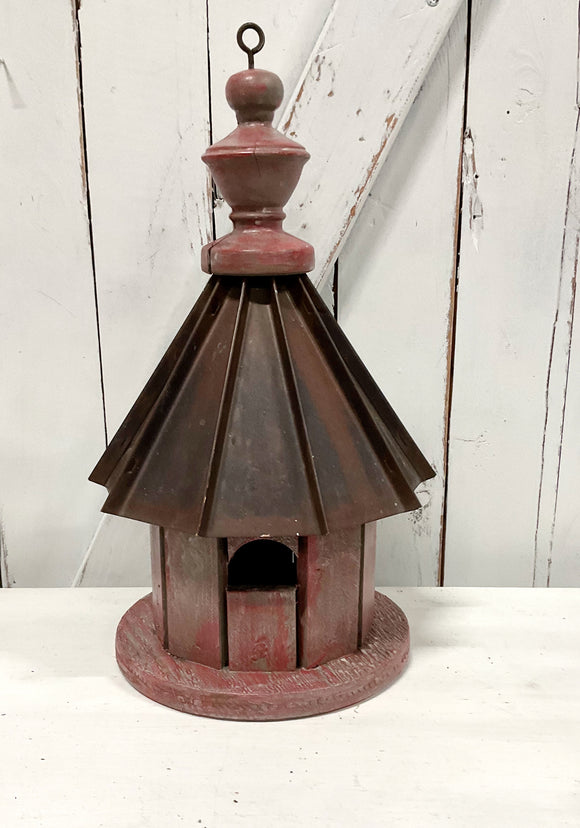 Metal Roofed a bird house