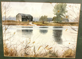 Original Watetrcolour - Barn at Waters Edge
