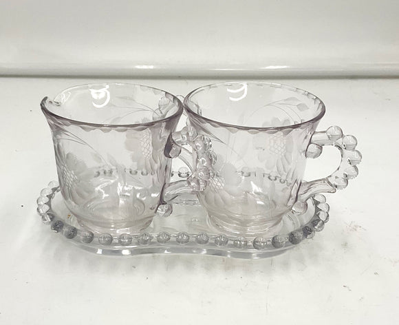 Candlewick sugar creamer tray