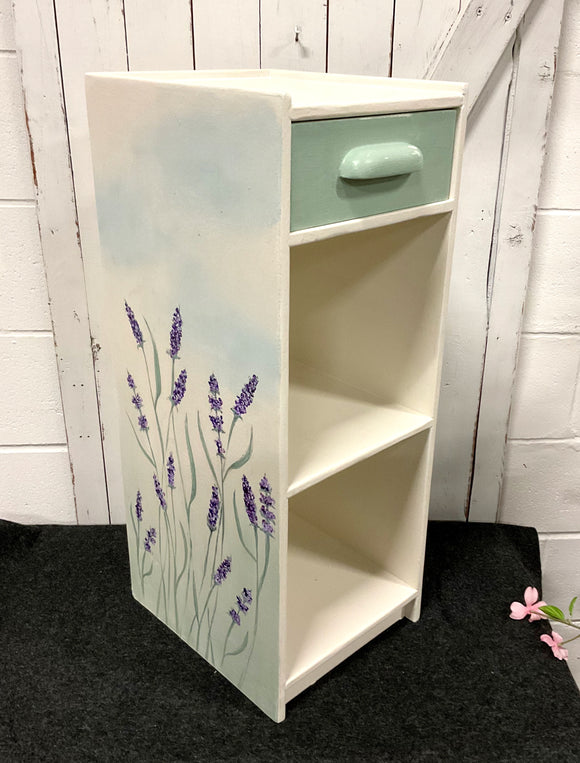 Lavender Floral Side Shelf