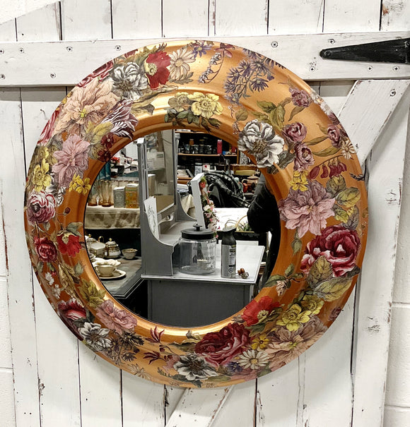 Copper Floral Mirror