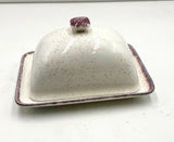 Mauve Trimmed Butter Dish
