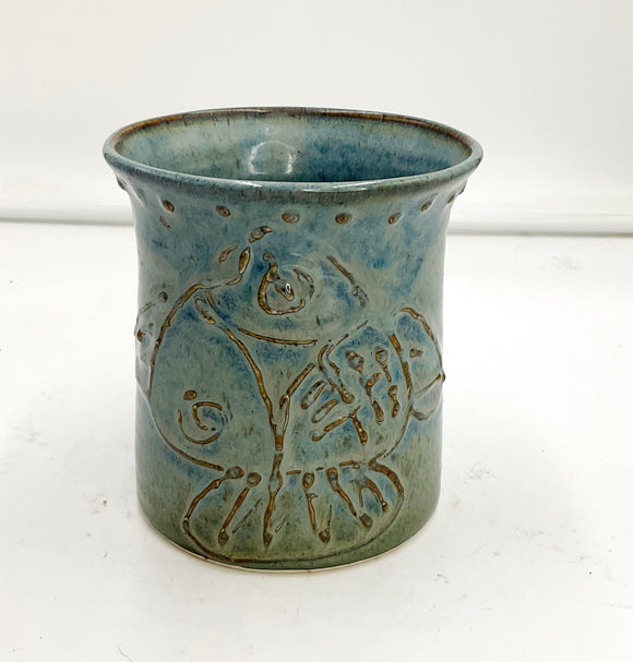 Pottery Fish Canister
