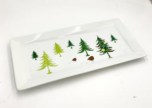 Partridges in a forest Platter