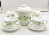 Milk Glass Tea Pot Set