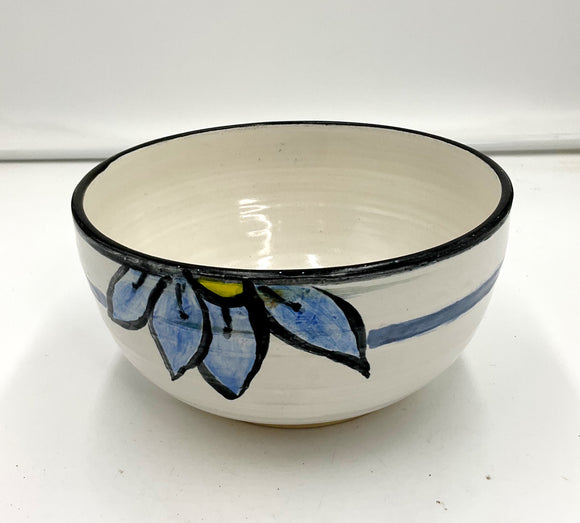 Pottery Blue Floral Bowl