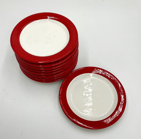 Small Red White Plates