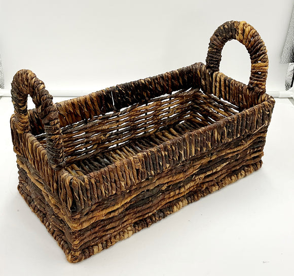 Rectangular basket arched handles