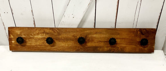 Wood with knob hooks