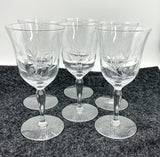 Vintage etched Crystal Wine glasses