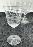 Vintage etched Crystal Wine glasses