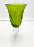 Green Seeded Glass Goblets