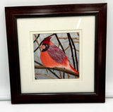 Embroidery Art Bird Cardinal