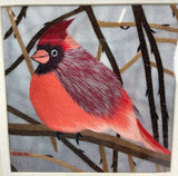 Embroidery Art Bird Cardinal