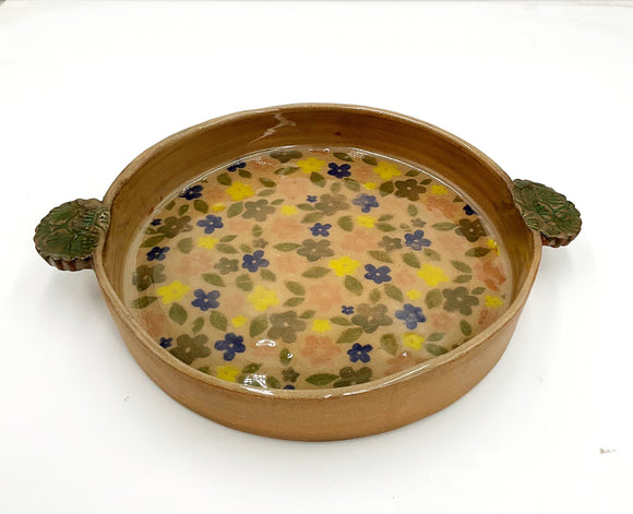 Handmade Floral Pottery Dish