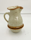 Pottery creamer and open Sugar