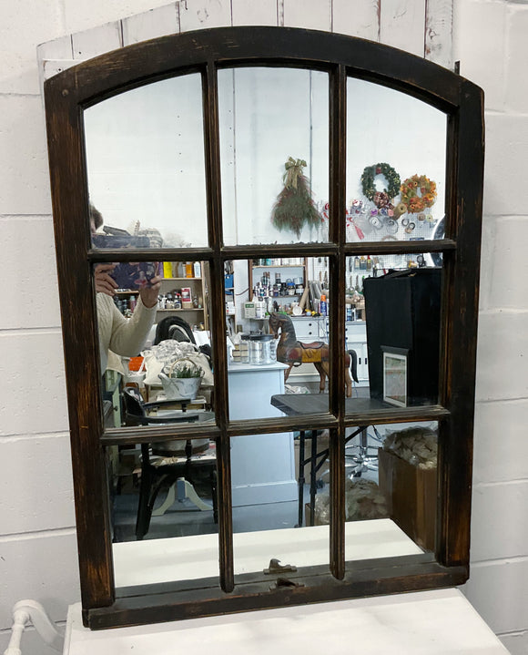 Large Black Arched Mirror