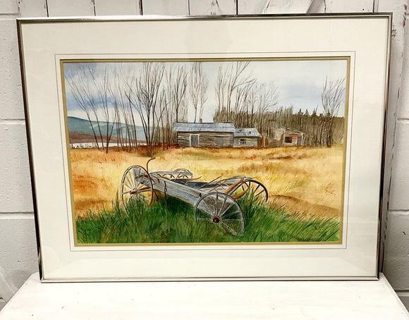 Farmhouse Wagon - watercolour