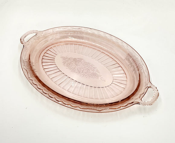Pink Glass Serving Dish'