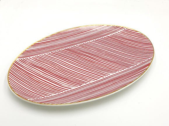 Red striped platter¡