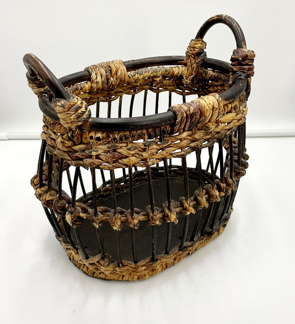 Wood Rope Oval Basket