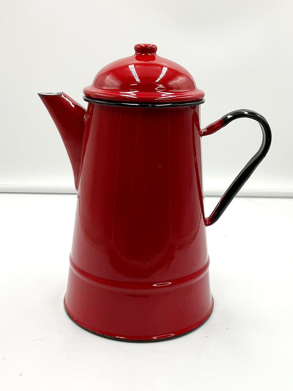 Red Enamel Coffee Pot