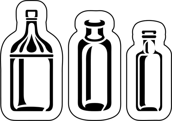 Vintage Glass Bottles - JRV Stencil