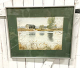 Original Watetrcolour - Barn at Waters Edge