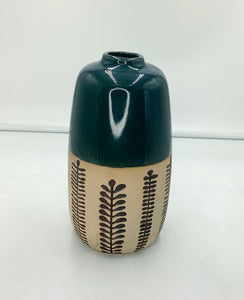 Teal Sprigs Vase