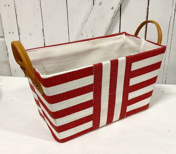 Striped fabric basket
