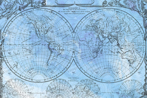 Blue World Map - JRV Decoupage Paper