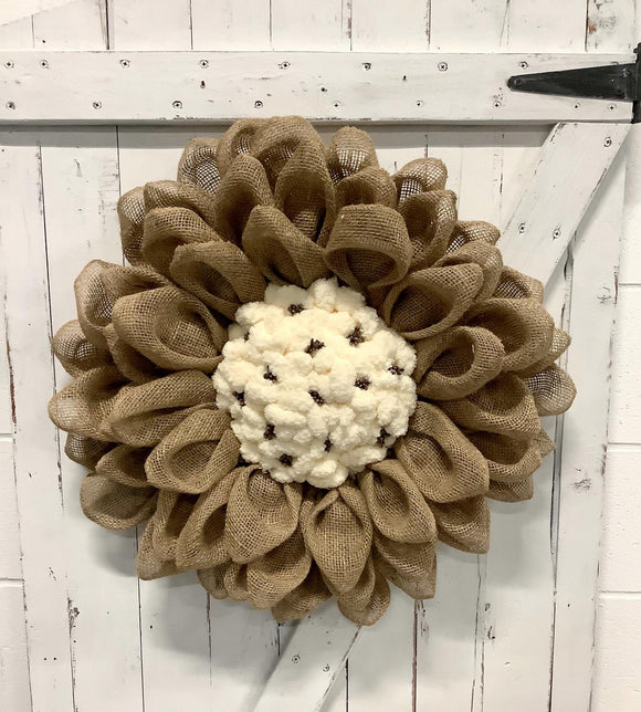 Burlap Flower Wreath