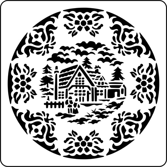 Cottage House Plate - JRV Stencil