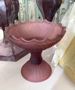 Frosted Glass Pedestal Dish